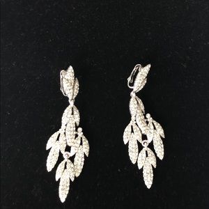 Vintage Clip 3 inch drop Earrings